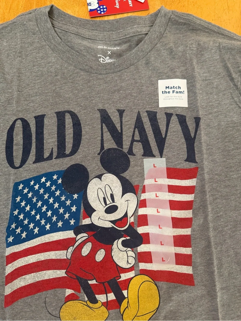 Old Navy Gray Mickey Mouse American Flag Graphic Tee - Set